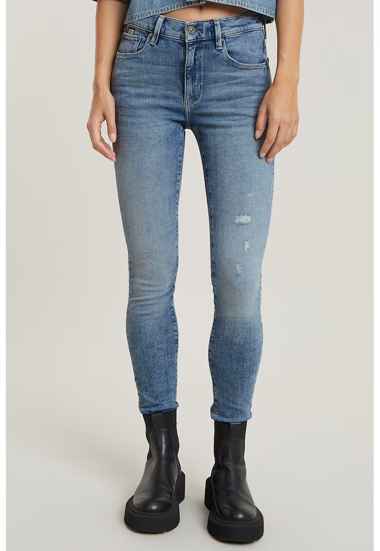 G-Star Blugi skinny cu design 5 buzunare 3301 - Albastru prafuit