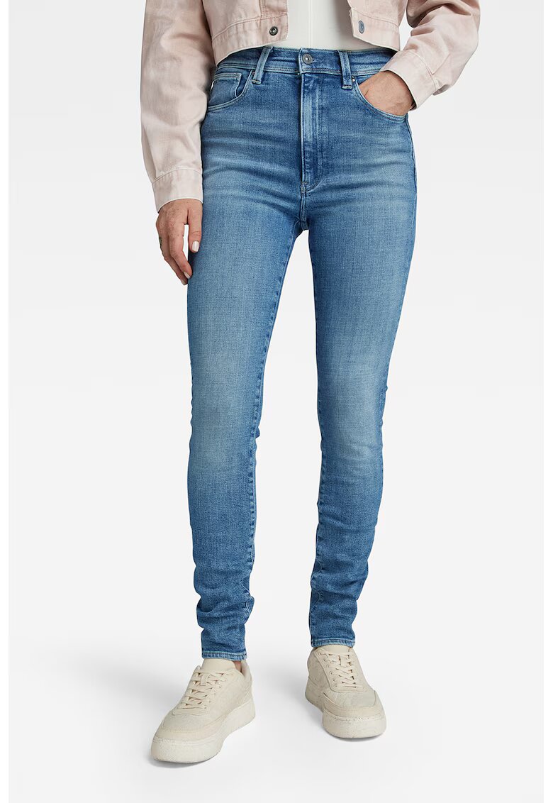 G-Star Blugi skinny cu talie inalta Kafey - Albastru
