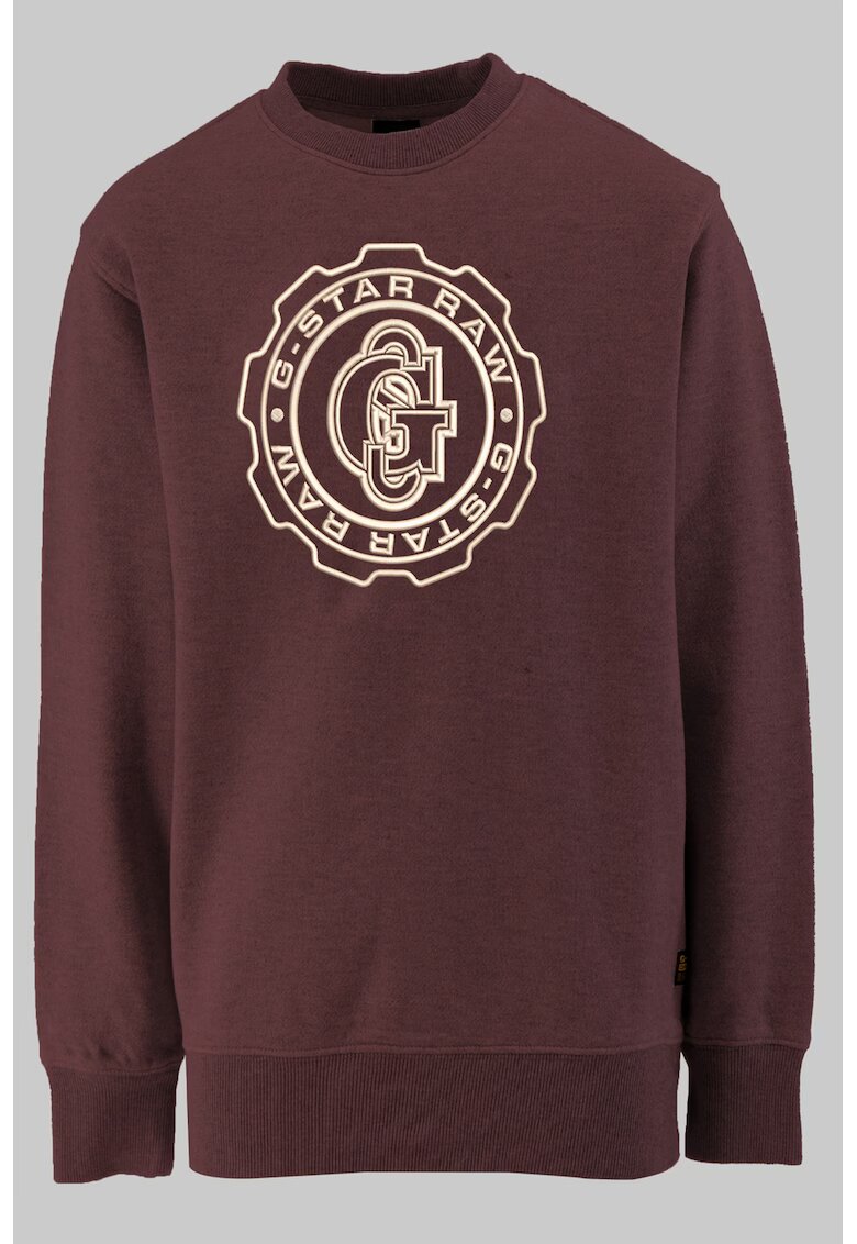 G-Star Bluza de trening de bumbac cu logo - Rosu stins
