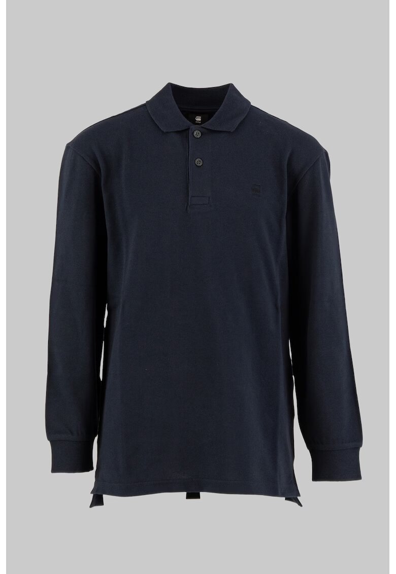 G-Star Bluza polo de bumbac cu logo - Albastru ultramarin