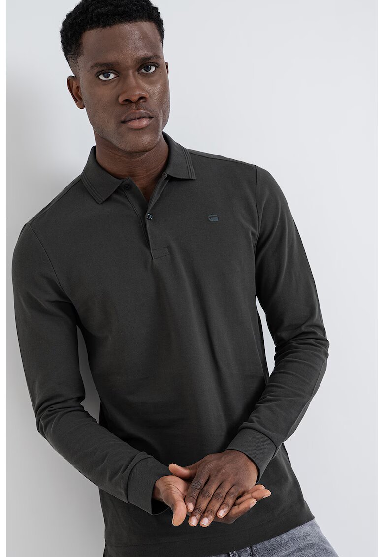 G-Star Bluza polo din amestec de bumbac organic Dunda - Kaki