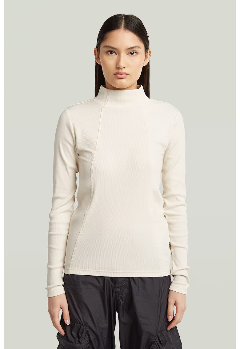 G-Star Bluza slim fit din amestec de bumbac organic - Crem