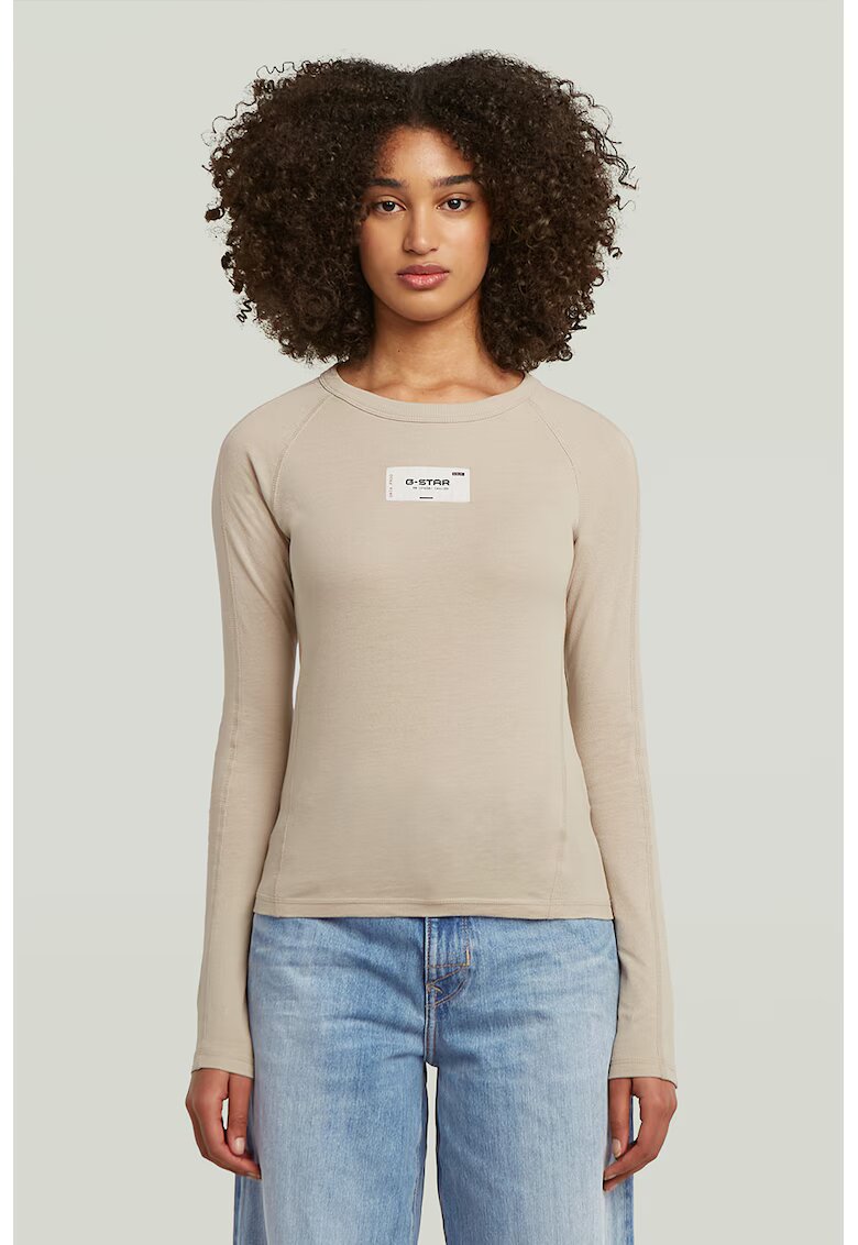G-Star Bluza slim fit din bumbac organic - Bej