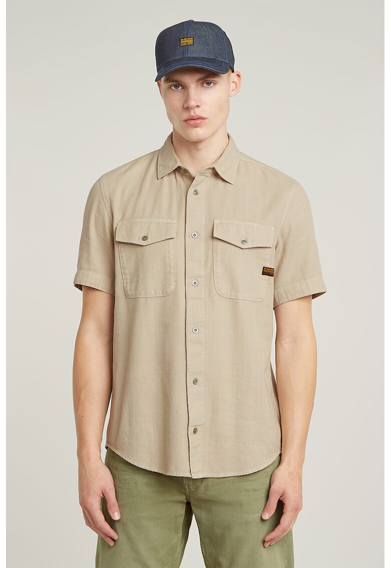 G-Star Camasa slim-fit din bumbac Marine - Maro nisip
