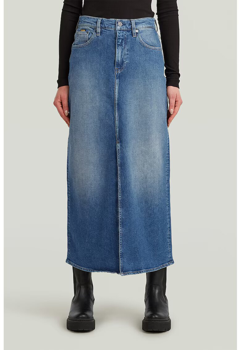 G-Star Fusta din denim cu croiala dreapta Viktoria - Albastru