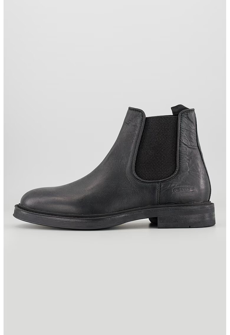 G-Star Ghete Chelsea de piele Eton - Negru