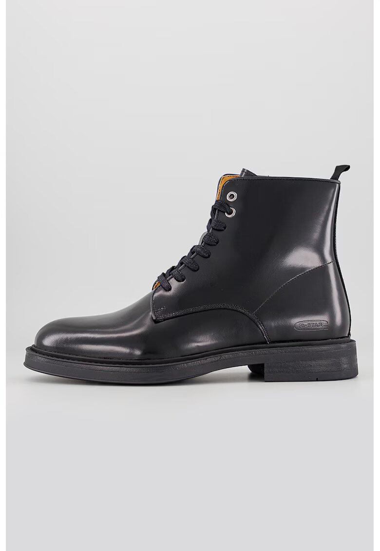 G-Star Ghete de piele lacuita cu fermoar - Negru