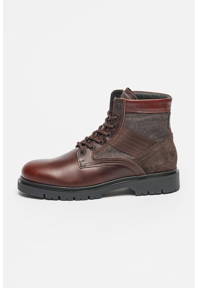G-Star Ghete din piele si denim Tyler - Maro inchis