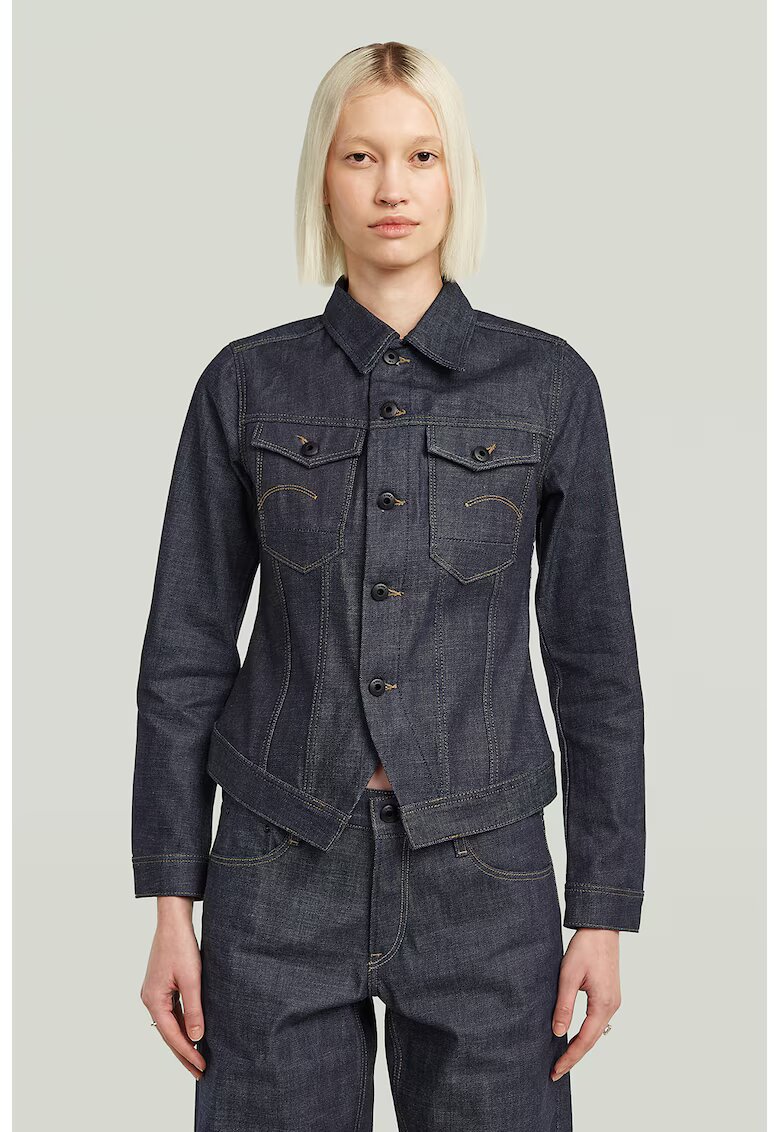G-Star Jacheta cambrata din denim - Bleumarin