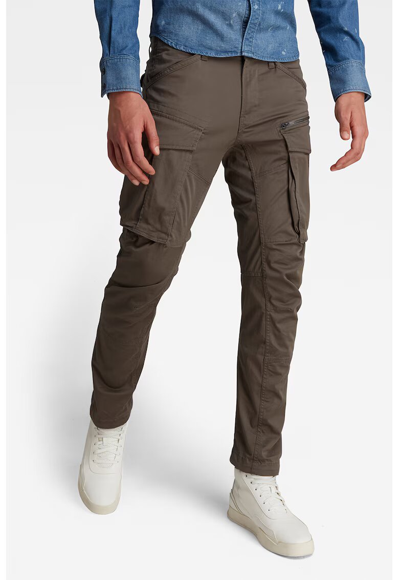 G-Star Pantaloni cargo cu mansete cu snur si buzunare Rovic - Gri inchis