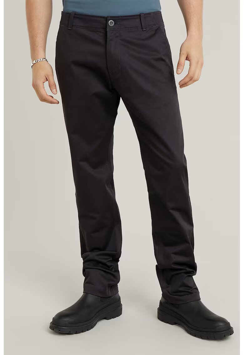 G-Star Pantaloni chino drepti Mosa - Negru stins