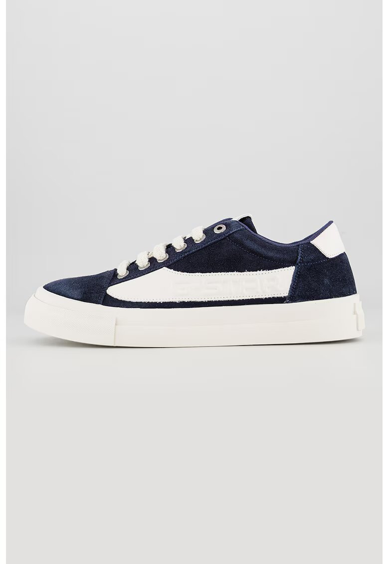 G-Star Pantofi sport de piele intoarsa cu platforma Loom BSC - Albastru ultramarin/Alb murdar