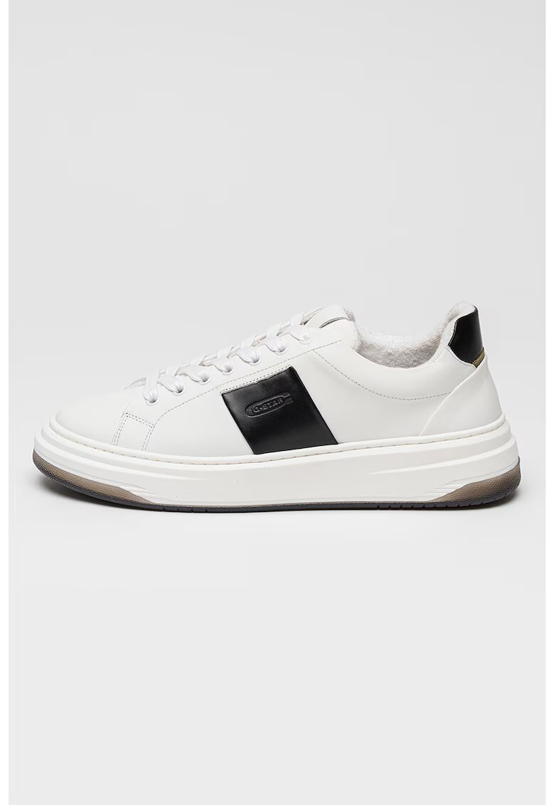 G-Star Pantofi sport din piele cu insertii din material textil Samovar - Alb/Negru