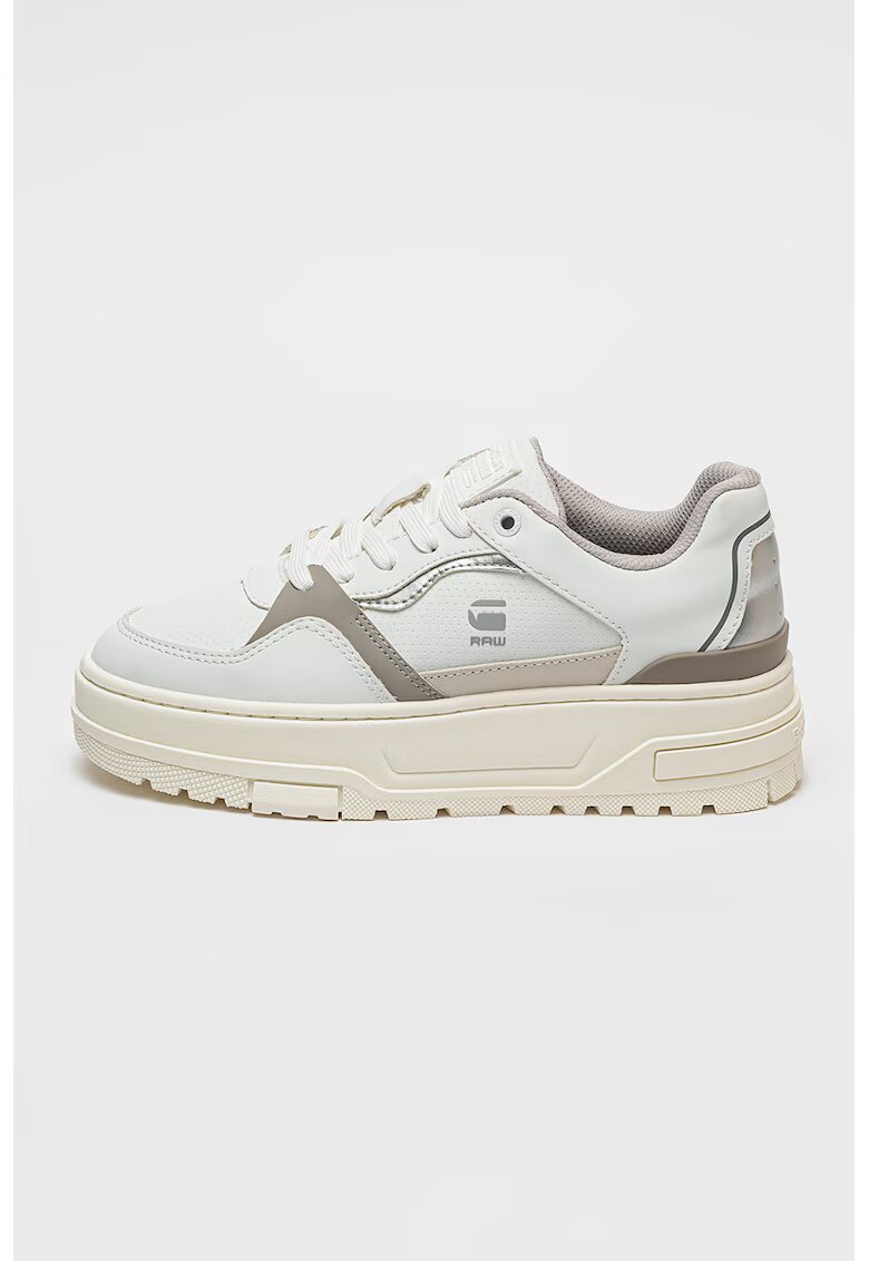 G-Star Pantofi sport flatform cu garnituri din piele intoarsa Lhana III - Gri deschis/Alb optic/Alb murdar