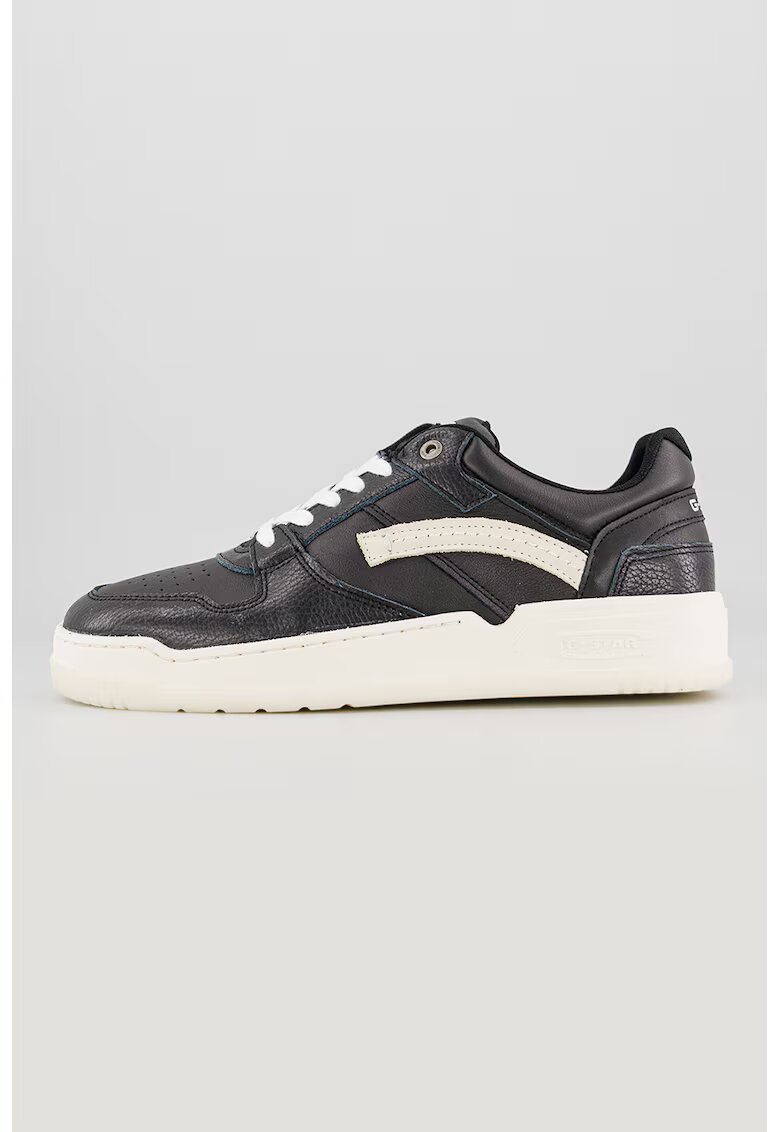 G-Star Pantofi sport low-cut de piele Grid Lea - Alb fildes/Negru