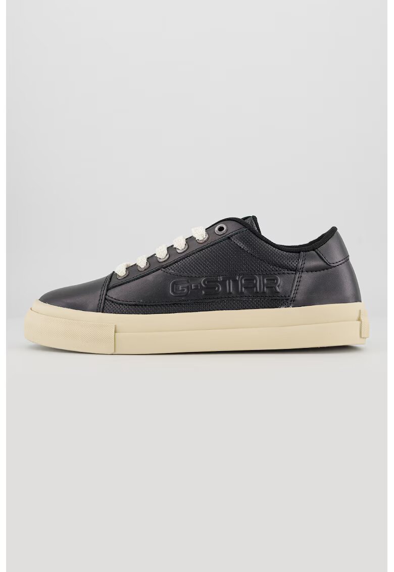 G-Star Pantofi sport low-cut de piele Loom Lea - Negru/Alb murdar