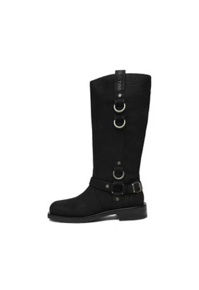 G-Star Raw Cizme dama slip-on - benzi elastice - piele naturala - negru