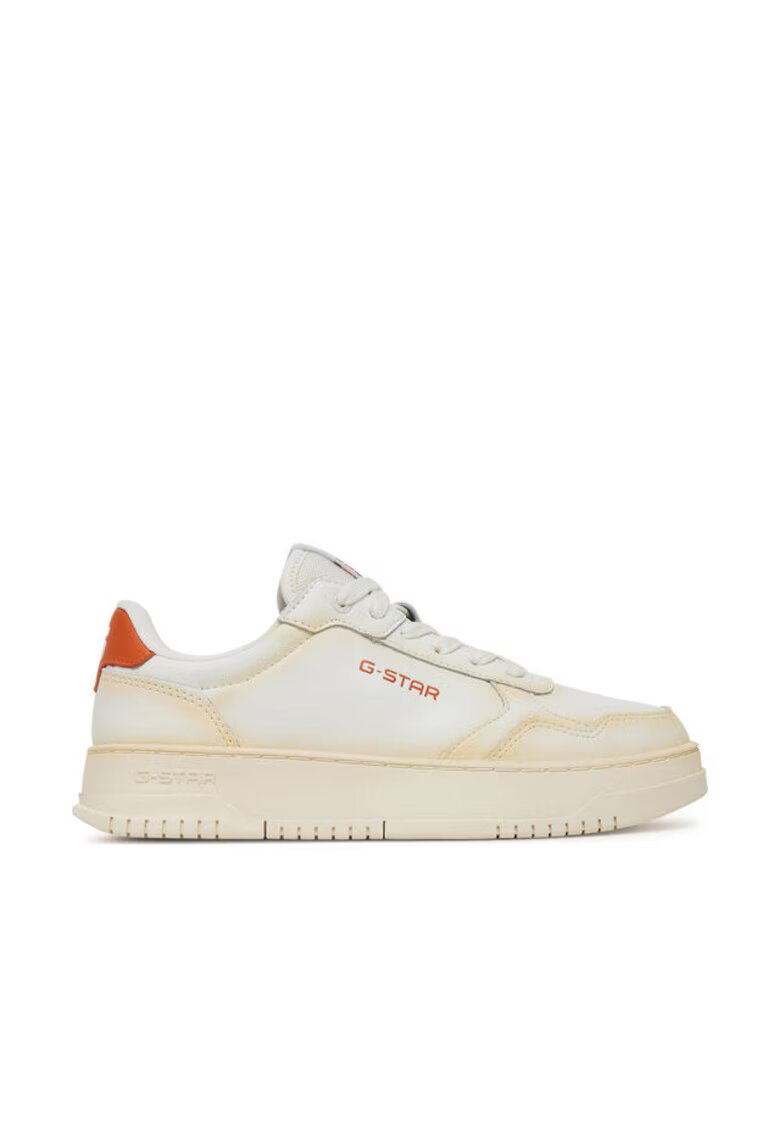 G-Star Raw Tenisi dama - piele naturala - alb/portocaliu