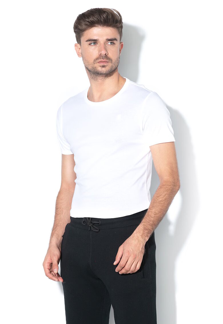 G-Star Tricou de bumbac organic cu detaliu brodat - 2 piese - Alb