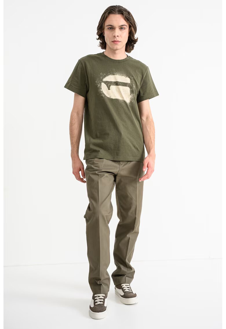G-Star Tricou din bumbac organic - Kaki pal