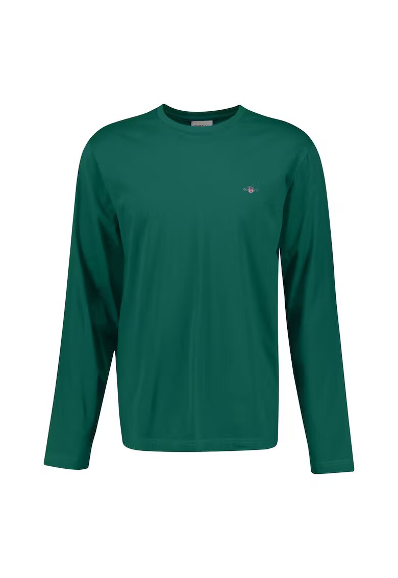 Gant Bluza regular-fit din bumbac cu decolteu la baza gatului Shield - Rosu/Verde englez