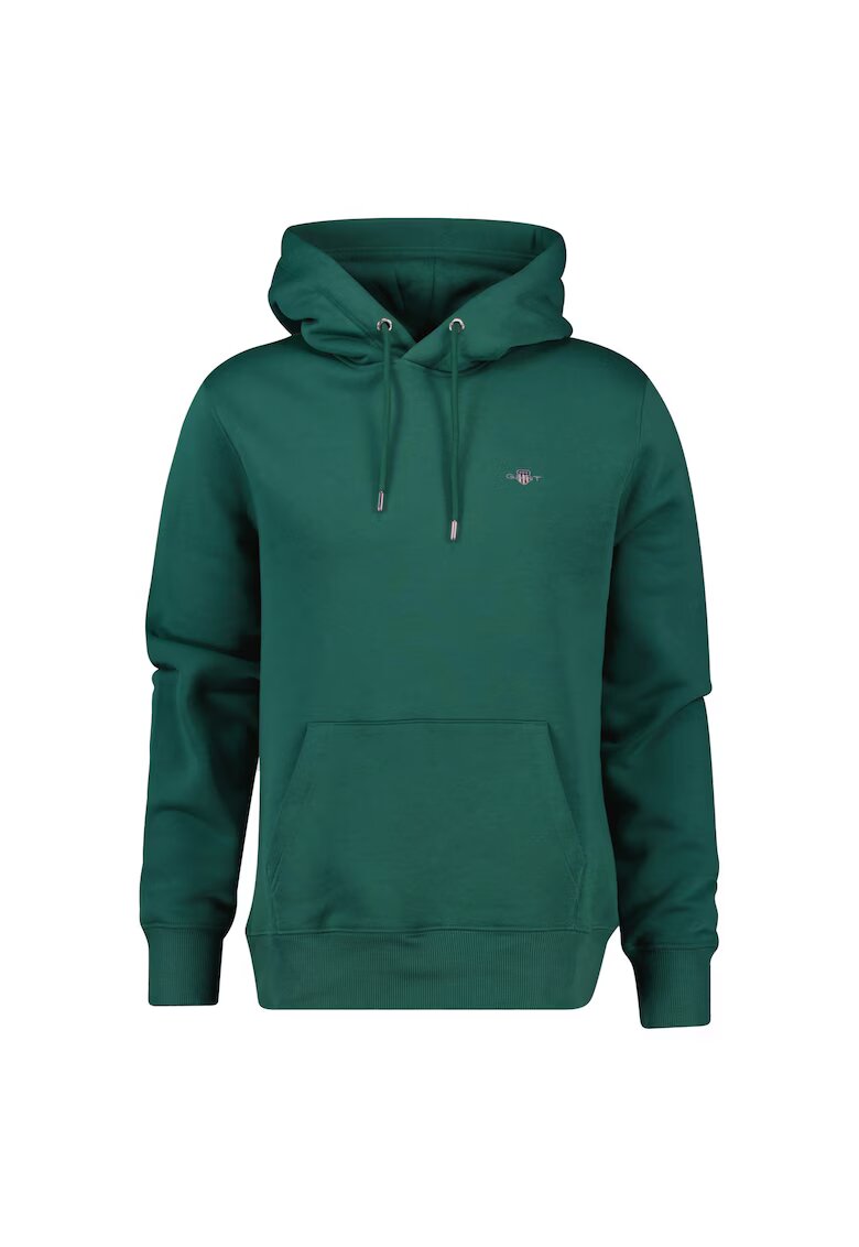 Gant Hanorac regular fit cu buzunar kangaroo Shield - Rosu/Verde englez
