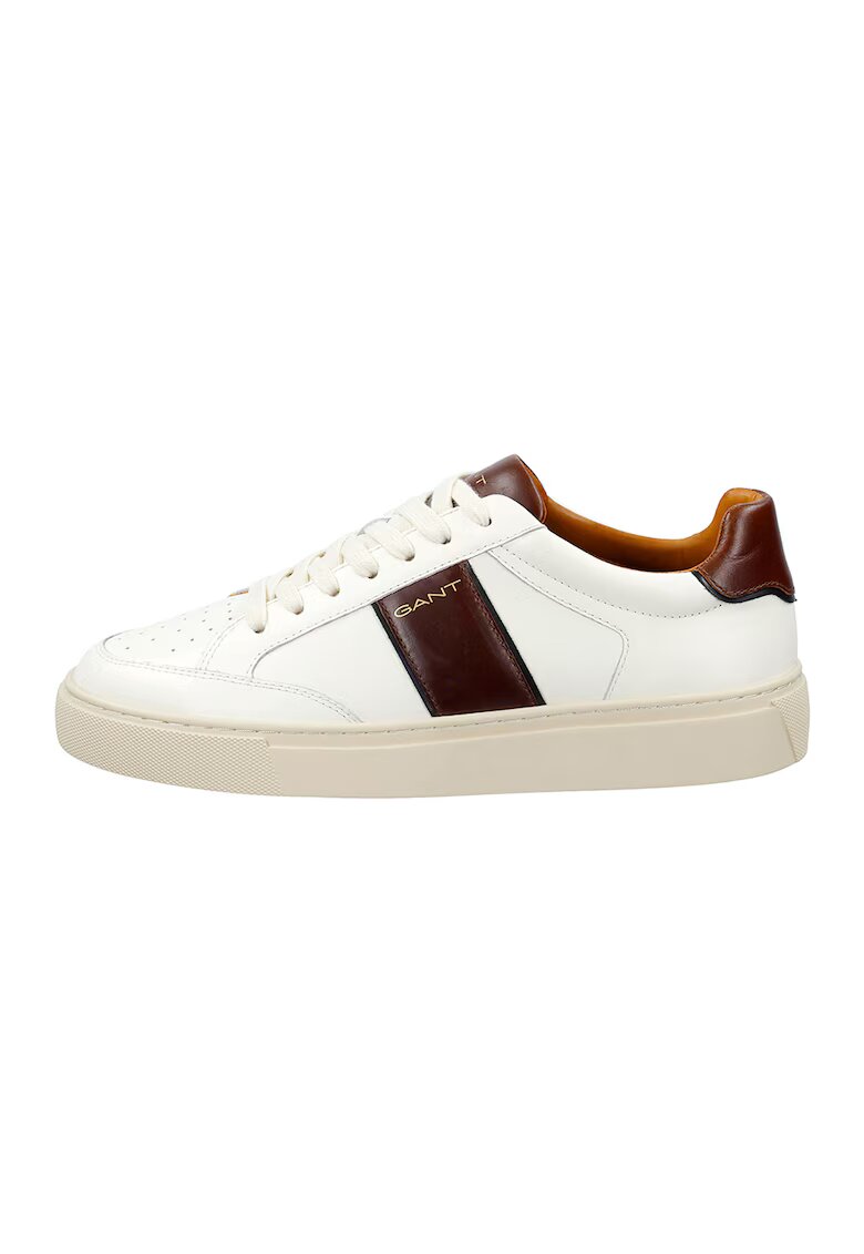 Gant Pantofi sport din piele cu sireturi Mcjulien - Maro cognac/Galben pai/Alb murdar