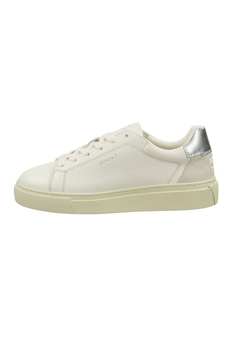 Gant Pantofi sport din piele si piele intoarsa cu logo Julice - Alb/Argintiu