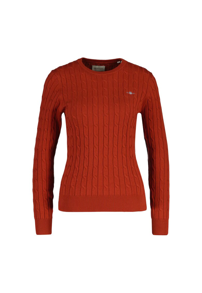 Gant Pulover slim fit cu model torsade - Caramiziu