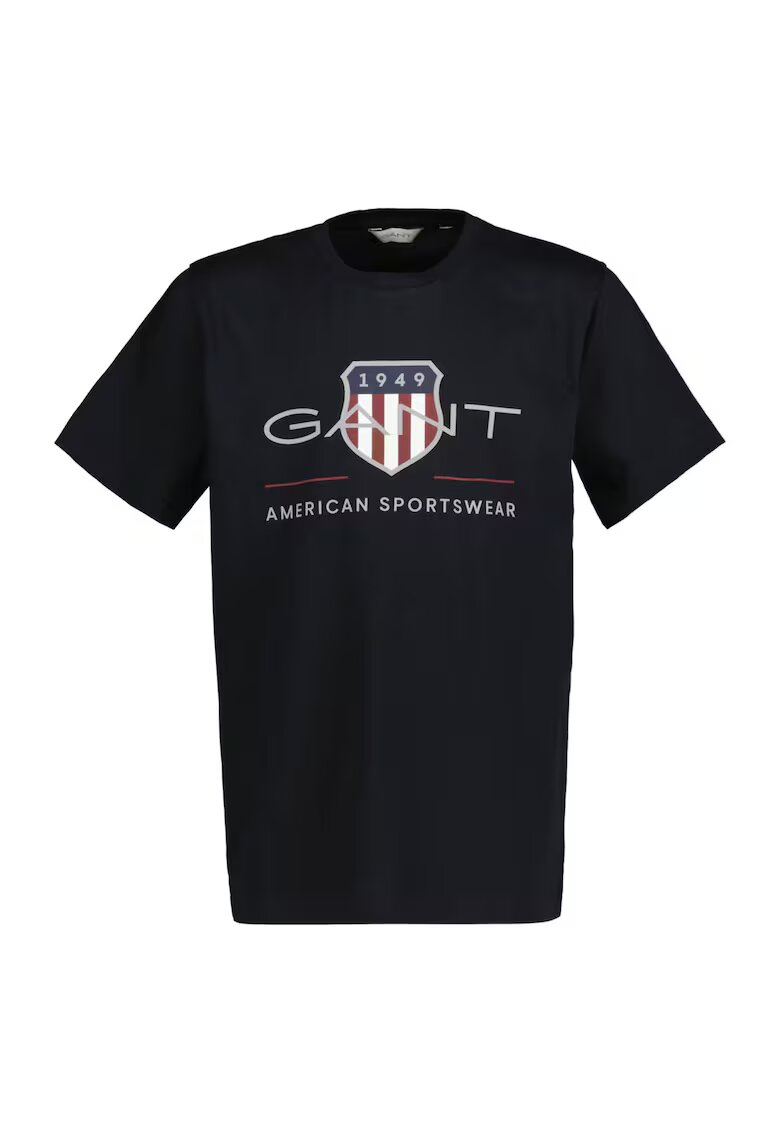 Gant Tricou de bumbac cu logo Archive Shield - Negru