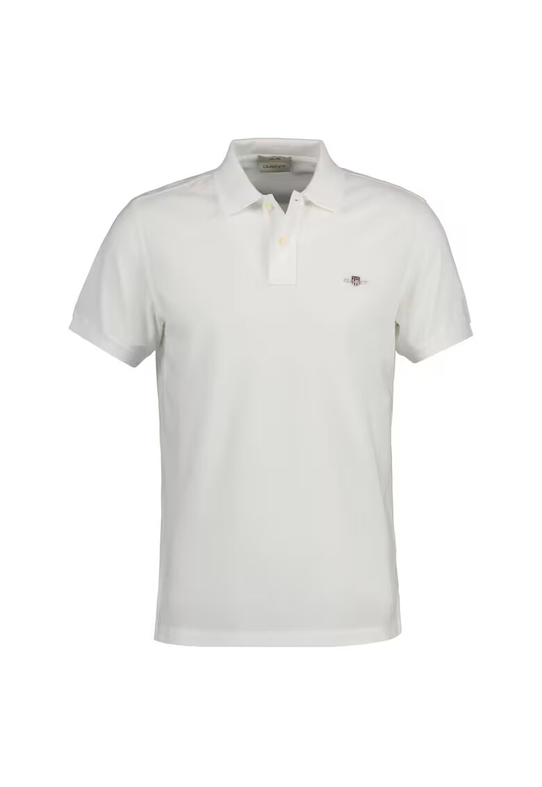 Gant Tricou polo slim fit Shield - Alb