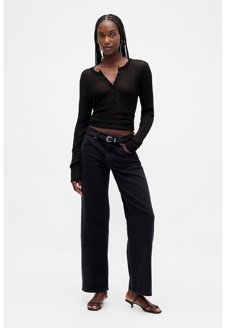 Gap Blugi cu croiala ampla si model cu 5 buzunare - Negru