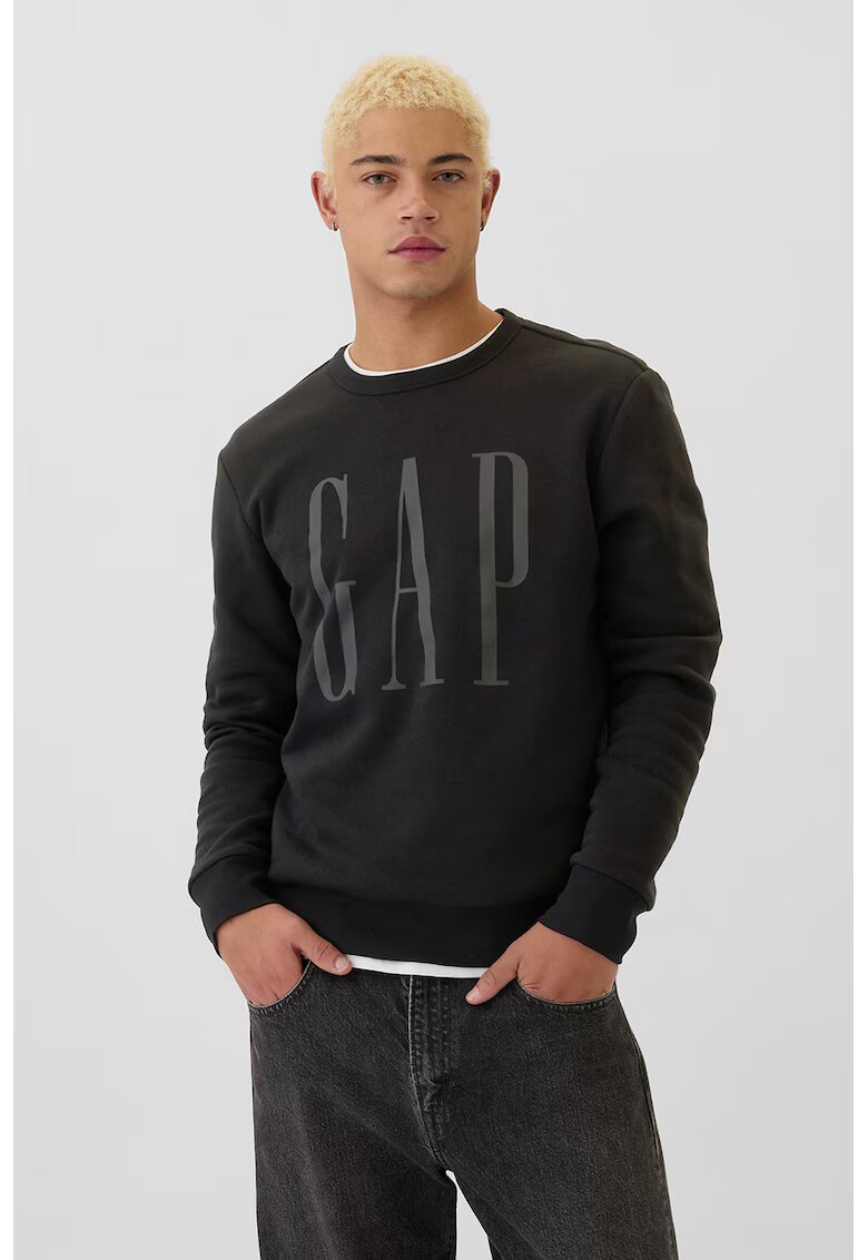 Gap Bluza de trening cu imprimeu logo supradimensionat - Negru
