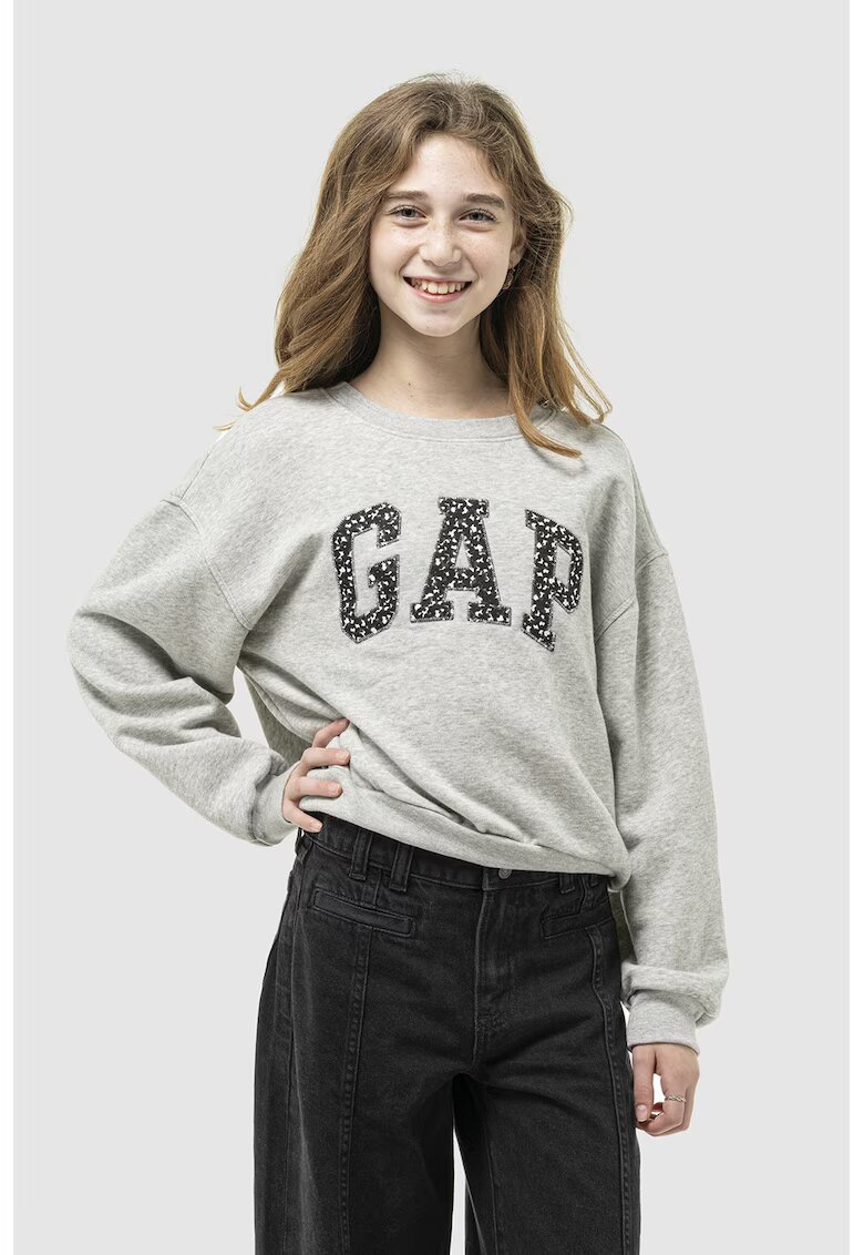 Gap Bluza de trening supradimensionata cu logo - Gri melange