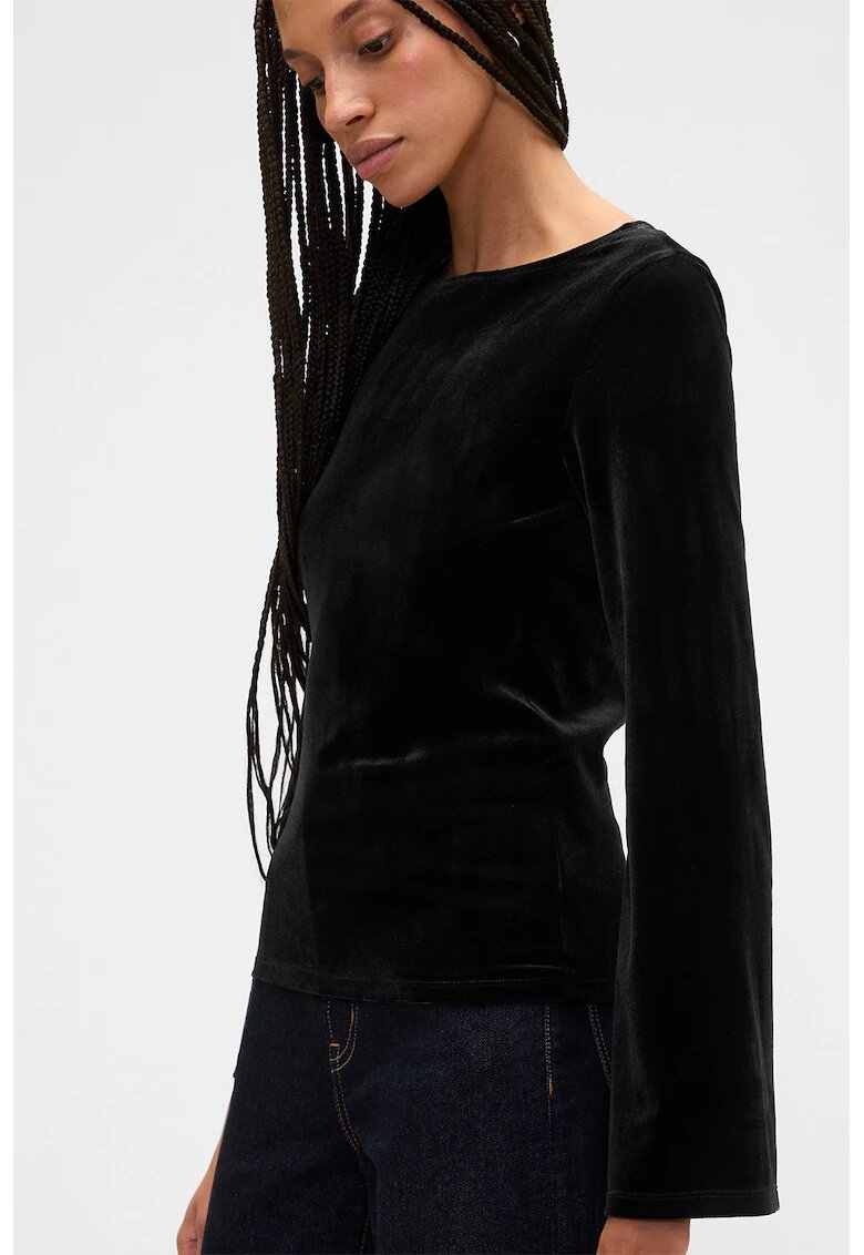 Gap Bluza din velur si maneci clopot - Negru