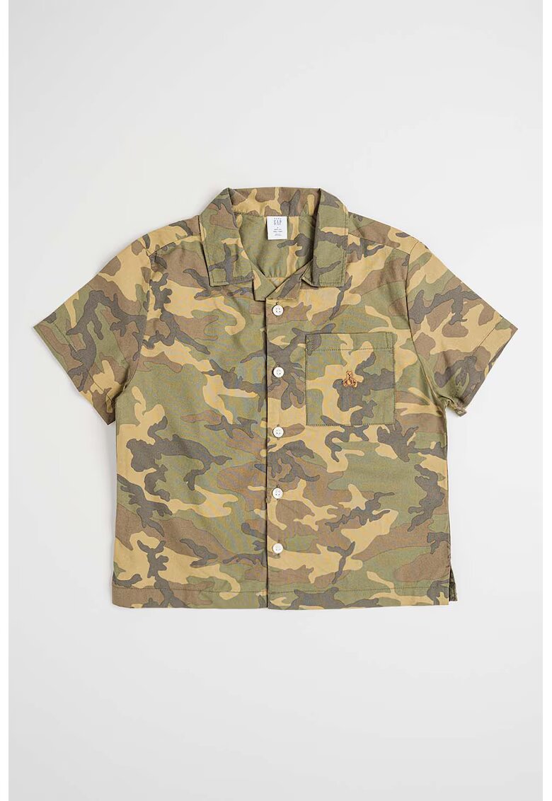 Gap Camasa cu maneci scurte si model camuflaj - Kaki inchis