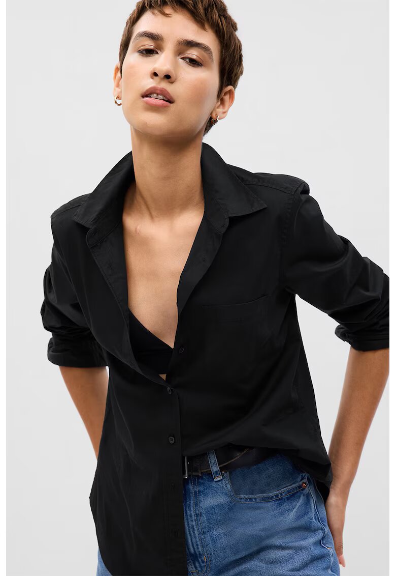 Gap Camasa de bumbac organic cu guler clasic - Negru