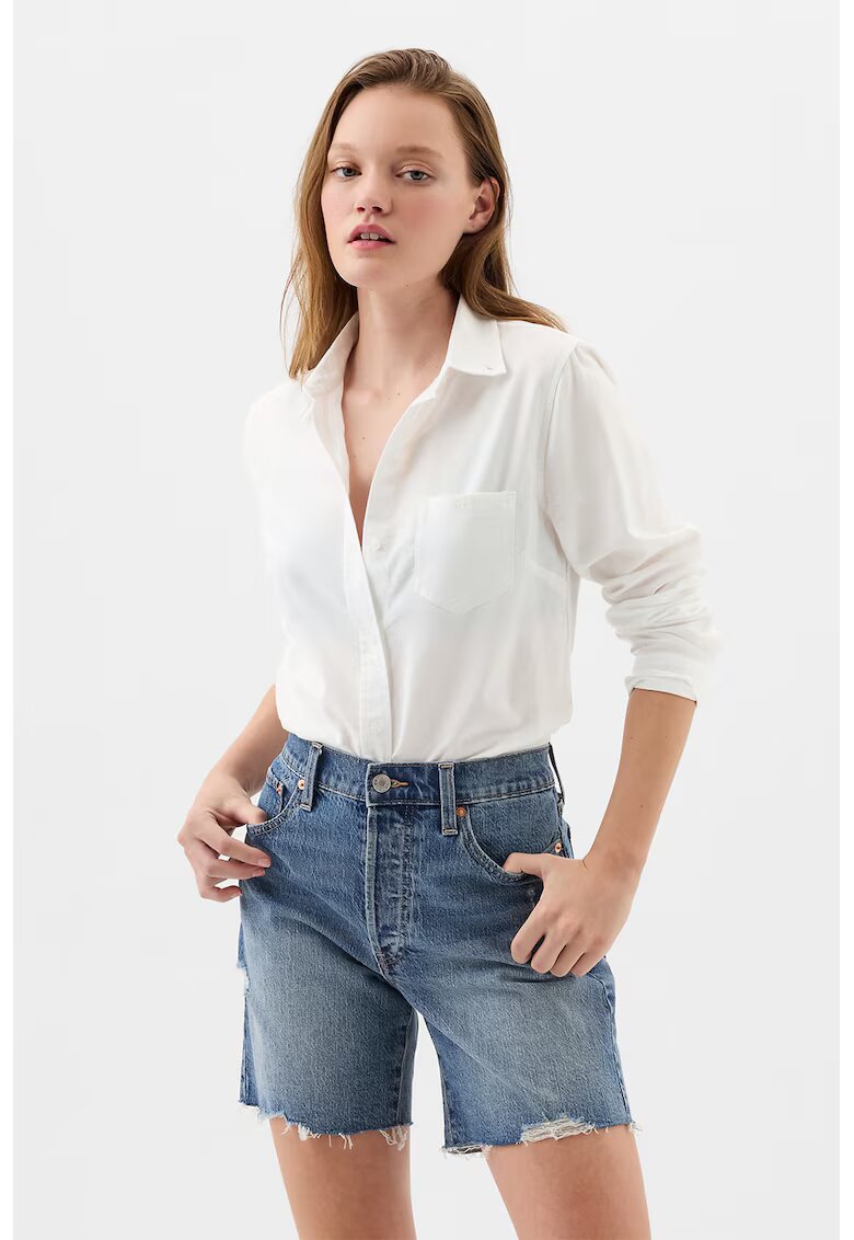 Gap Camasa Oxford cu buzunar pe piept - Alb optic