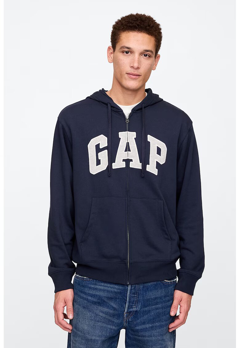 Gap Hanorac cu fermoar si imprimeu logo - Bleumarin