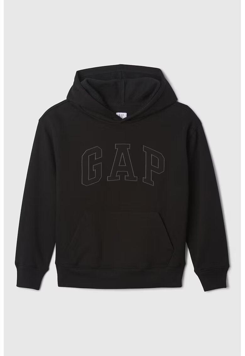 Gap Hanorac cu imprimeu logo si buzunar kangaroo - Negru