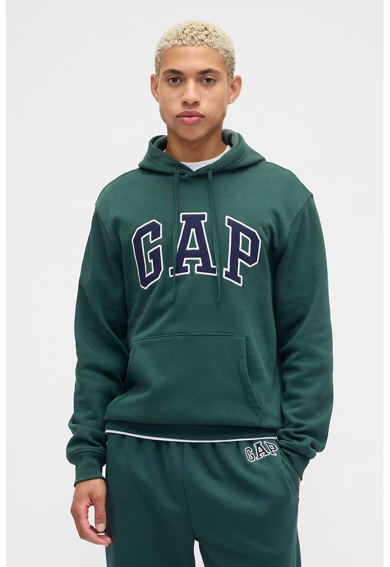 Gap Hanorac cu logo si buzunar kangaroo - Verde aquamarin