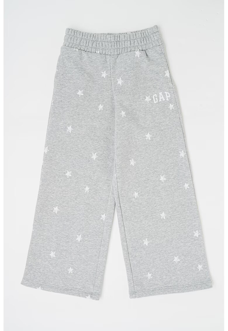 Gap Pantaloni cu imprimeu si talie elastica - Alb/Gri deschis