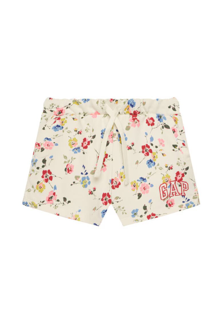 Gap Pantaloni dama - imprimeu floral - bumbac - alb