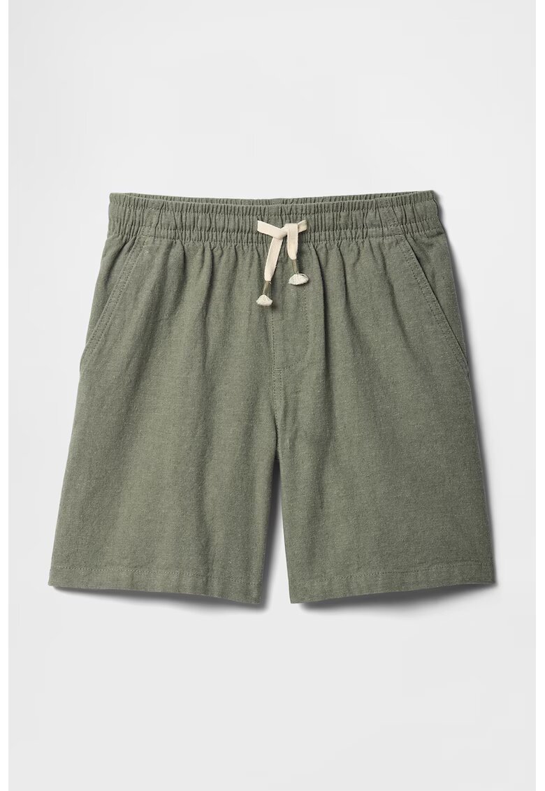 Gap Pantaloni scurti relaxed fit din amestec de in - Verde sparanghel