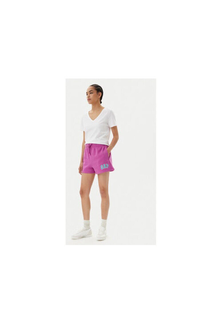 Gap Pantaloni scurti sport dama 769323-07 - Bumbac /Poliester reciclat - Roz - Roz