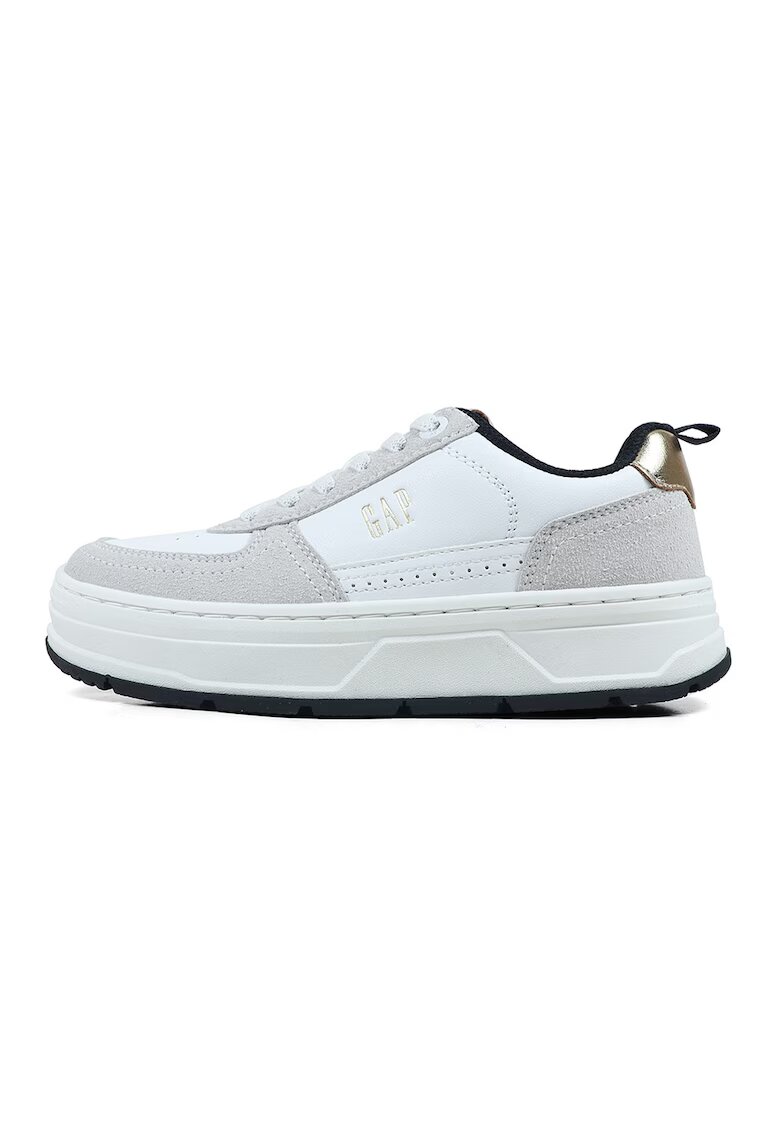 Gap Pantofi sport de piele ecologica cu logo - Alb