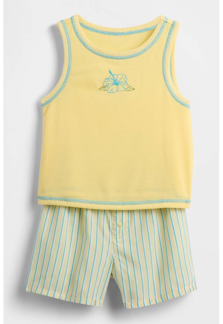 Gap Pijama fara maneci - Galben pai/Albastru