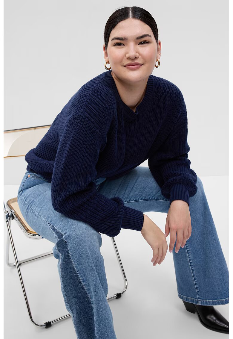 Gap Pulover uni de bumbac - Bleumarin
