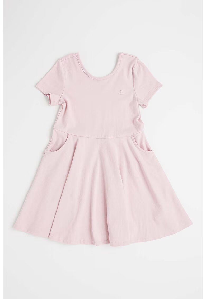 Gap Rochie evazata de bumbac - Roz prafuit