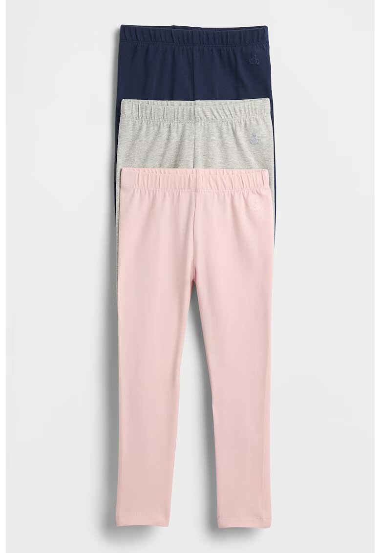 Gap Set de colanti din bumbac organic - 3 perechi - Gri/Roz pal/Bleumarin